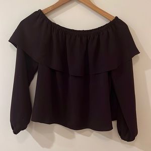 Wilfred Maroon Off-the-Shoulder Top - XS